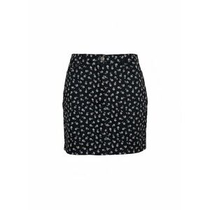 Bill Blass Jeans Womens 8P Black Floral Daisy Print Denim Stretch Mini Skirt